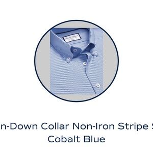 Charles Tyrwhitt Button Down Collar Non-Iron - Cobalt Blue (18in / 37in)
